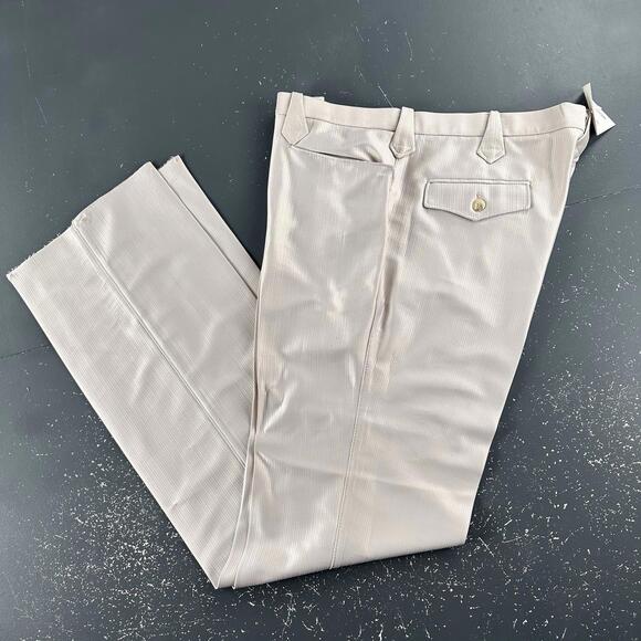 VTG Pagano West Slacks Mens 38 Ivory Swedish Warp Westerner Pant Suit NWT No Hem - Picture 1 of 8